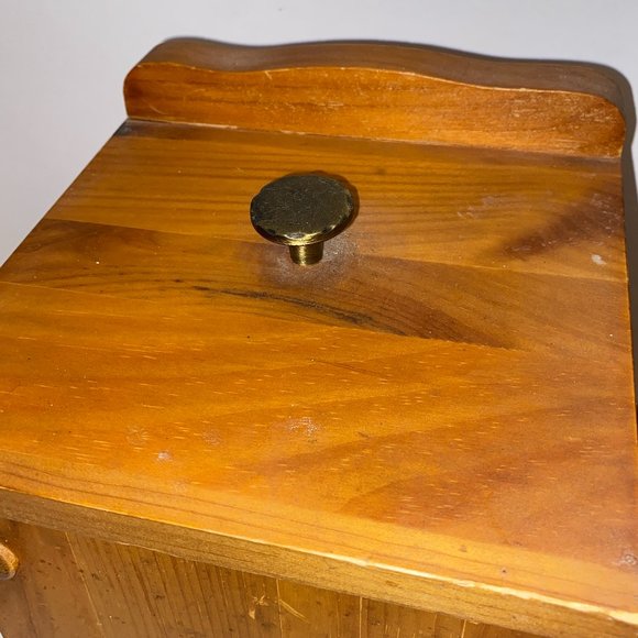 2 Vintage Handmade Wooden Kitchen Canisters Rustic Farmhouse Boho Decor - Picture 3 of 10